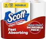 Scott Paper Towels, Choose-A-Sheet, 6 Double Rolls = 12 Regular Rolls (108 Sheets Per Roll)