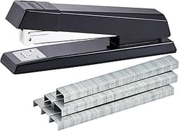 Bostitch Office Stapler, No-Jam Premium for Desktop, Includes 1,250 Staples, Full-Strip, 25 Sheet Capacity, Black