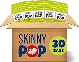 SkinnyPop Popcorn, Original, Whole Grain, Dairy-Free Snack, 0.65oz Bags (30ct)