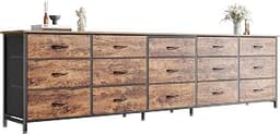 Huuger 78.7 inch Long Dresser for Bedroom, 15 Drawer Fabric Dresser for Closet, Large TV Stand for 65, 75, 85 inch TV...
