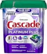 Cascade Platinum Plus Dishwasher Pods, Dish Detergent Soap, Clean Scent, 62 Count
