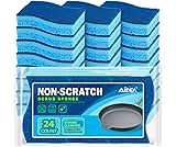 AIDEA Sponges Kitchen, Non-Scratch Scrub Sponge, 24Count, Sponges for Non-Stick Cookware, Kitchen Sponge for Dishes, ...
