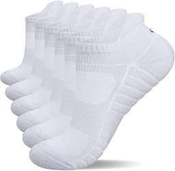 Lapulas Athletic Running Ankle Socks, Low Cut Cushioned Anti-Blister Tab Sports Socks Men Women 6Pairs