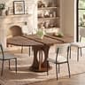 iPormis 43-59" Round Dining Table Set for 4, 5-Piece Kitchen Table & Chairs Set for 4, Extendable Dining Room Circle ...