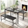 DUMOS Dining Table Set, Dining Table for 4 with Bench, Kitchen Table, Space-Saving Ideal 4-Person Set for Dining Room...