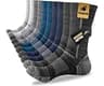 Niorasen Men's Cotton Crew Work Socks, 5 Pairs, Cushioned | 78.6% cotton crew socks with terry cushioning, arch suppo...