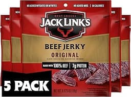 Jack Link's Beef Jerky, Original, Multipack Bags – Flavorful Meat Snacks for Lunches, Ready to Eat Protein Snacks, In...