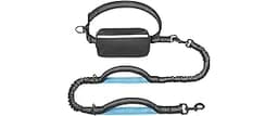 iYoShop Hands Free Dog Leash with Zipper Pouch, Dual Padded Handles and Durable Bungee for Walking, Jogging and Runni...