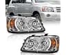 WEELMOTO Headlights Compatible with 2004-2006 Toyota Highlander, Sport Utility Headlight Chrome Housing Amber Reflect...