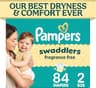 Pampers Swaddlers Diapers, Size 2 (10-22 lbs), 84 Count, Fragrance Free, Hypoallergenic, Absorbent, Pediatrician Reco...