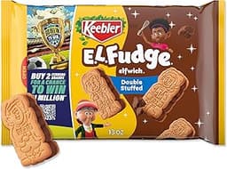 Keebler E.L. Fudge Double Stuffed Elfwich Cookies, Sandwich Cookies Stuffed with Crème Filling, 13 oz
