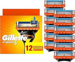 Gillette Fusion5 5-Blade Mens Razor Blade Refills, 12 Count, with Precision Trimmer