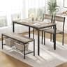 DUMOS Dining Table Set, Dining Table for 4 with Bench, Kitchen Table, Space-Saving Ideal 4-Person Set for Dining Room...