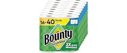 Bounty Paper Towels Quick Size, White, 16 Family Rolls = 40 Regular Rolls