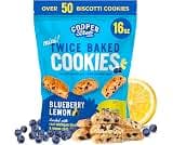 Cooper Street Lemon Blueberry Mini Biscotti Cookies, 1 lb | Twice Baked Italian Style Cookies, Over 50 Per Bag, Peanu...