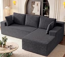 GRUSIGN Cloud Sectional Boneless Couches for Living Room, Modular L Shaped Couch with Deep Seat Oversized Right Facin...