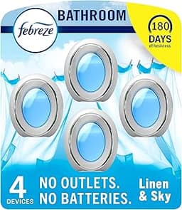 Febreze Bathroom Air Freshener, Odor-Fighting, Plug In Alternative, Air Fresheners for Home and Bathroom and Kitchen,...