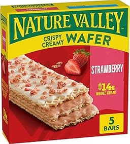 Nature Valley Crispy Creamy Wafer Bars, Strawberry, Whole Grain, 5 Bars, 6.5 oz