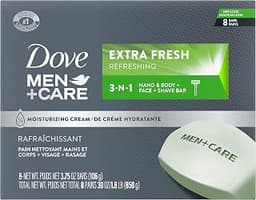 DOVE MEN + CARE 3 in Cleanser for Body, Face, and Shaving 1 Bar 3.75 oz | For dry skin, Helps cleanse and hydrate, Wi...