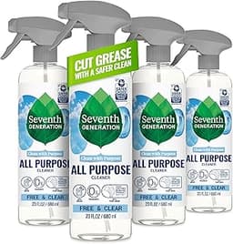 Seventh Generation All Purpose Cleaner, Biodegradable Formula, Free & Clear, 23 oz (Pack of 4)