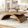 HSH 47" Modern Rectangle Wood Coffee Table for Living Room, Arched Base | Large Rectangular Center Table, Low Table w...
