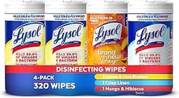 Lysol Disinfecting Wipes Bundle, Home Apartment Dorm Room Essentials and Cleaning Supplies, All Purpose Cleaner, Mult...