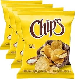 Chip’s Salted Potato Chips, Classic Crunch, Mexican-Style Snack, 2.29 oz Snack Size Bag (Pack of 4)