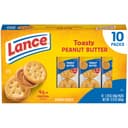 Lance Sandwich Crackers, Toasty Peanut Butter, 10 Individually Wrapped Packs, 6 Sandwiches Each