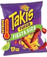 Takis Fuego 17 oz Fiesta Size Hot Chili Pepper & Lime Flavored Extreme Spicy Rolled Corn Tortilla Chips