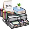 Marbrasse 3 Tier Mesh Desk Organizer with Drawer, Multi-Functional Desk Organizers and Accessories, Paper Letter Orga...