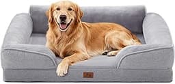Orthopedic Dog Beds for Large Dogs, Waterproof XL Pet Couch Bed with Soft Sides, Washable Dog Sofa with Flannel Remov...