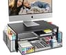 OPNICE Desk Organizer and Accessories, 2-Tier Computer Monitor Stand Riser with Drawer and 2 Pen Holders, Laptop Stan...
