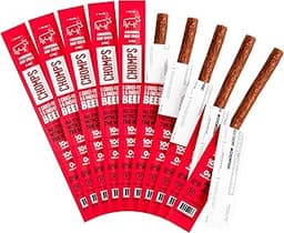 Chomps Grass-Fed and Finished Original Beef Jerky Snack Sticks 10-Pack - Keto, Paleo, Whole30, 10g Lean Meat Protein,...