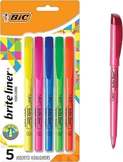 BIC Brite Liner Highlighters, Chisel Tip, School Supplies for Students and Teachers, Ideal for Notes, Textbooks, and ...