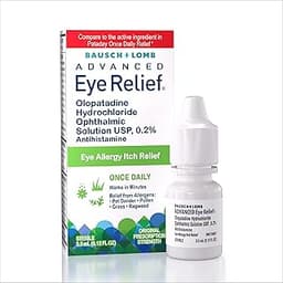 Bausch + Lomb Advanced Eye Relief, Olopatadine 0.2% Antihistamine Eye Drops for Eye Allergy Itch Relief, Once-Daily P...