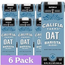 Califia Farms - Oat Barista Blend Oat Milk, 32 Oz (Pack of 6), Shelf Stable, Dairy Free, Plant Based, Vegan, Gluten F...