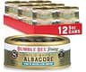 Bumble Bee Prime Low Sodium Solid White Albacore Tuna, 5 oz (Pack of 12) | Premium Wild Caught Tuna in Water, 32g Pro...