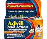 Advil Dual Action Back Pain Caplets Delivers 125mg Ibuprofen and 250mg Acetaminophen Per Dose for 8 Hours of Back Pai...