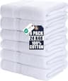 Utopia Towels 6 Pack Medium Bath Towels, 24x48 in, 100% Cotton, White