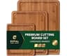ROYAL CRAFT WOOD Wooden Cutting Boards for Kitchen Meal Prep & Serving - Bamboo Non Toxic Cutting Board Set with Deep...