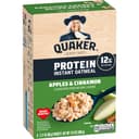 Quaker Protein Instant Oatmeal, Apple Cinnamon, 12g Protein per Serving, Whole Grains, No Artificial Flavors, No Adde...