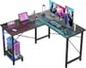 DUMOS L Shaped Desk, Gaming Computer Desks Corner Office Table with CPU Shelf for Home Study Writing Work Station 50 ...