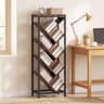 Tangkula 9-Tier Tree Bookshelf for Books/CDs (10" D,Rustic Brown) | Freestanding Narrow Corner Bookcase, Wooden Displ...