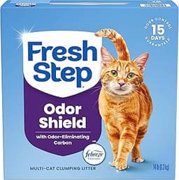 Fresh Step Clumping Cat Litter, Multi-Cat, Long Lasting Odor Control Kitty Litter with Activated Charcoal, Low Dust F...
