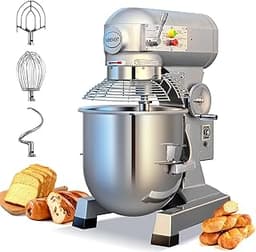 30Qt Commercial Food Mixer with Timing Function,1250W Commercial mixer 3-Speed Adjustable Heavy Duty, Electric Stand ...