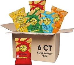 The Good Crisp Company Crinkle Cut Potato Chips, Variety Pack, 5.5 Oz (Pack of 6)