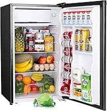 Upstreman 3.2 Cu.Ft Mini Fridge with Freezer, Single Door Mini Fridge, Dorm Fridge, Adjustable Thermostat, Mini Refri...