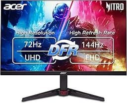 Acer Nitro 27in 4K 3840x2160 IPS 72Hz DFR 144Hz Gaming Monitor VG270K L1 | 0.5ms, AMD FreeSync, DCI-P3 95%, 2xHDMI, D...
