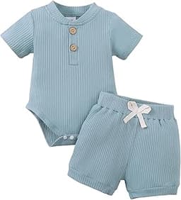 Jecson Newborn Boy Clothes Baby Boy Outfits Set Baby Boy Summer Clothes Soft Cotton Short Sleeve Top and Shorts for 0...