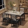 GarveeHome Dining Table Set for 4, Dining Room Table Set for 4 with Upholstered Chairs, Wood Kitchen Table Chairs Set...